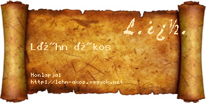 Léhn Ákos névjegykártya